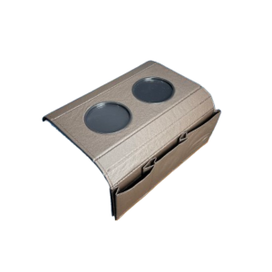 BANDEJA DE COURINO MARROM PORTA COPOS E CONTROLE