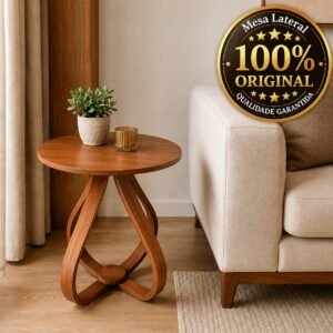 MESA DECORATIVA DE CANTO CEBOLA TAMPO 60 ALT 70 SALA QUARTO ESCRITORIO