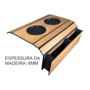 BANDEJA EM MDF CINAMOMO PORTA COPOS E CONTROLE
