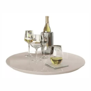 Prato Giratorio Decorativo 45cm com Tampo de Vidro