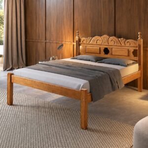 Cama em Madeira Sucupira com Cabeceira Coração Stella